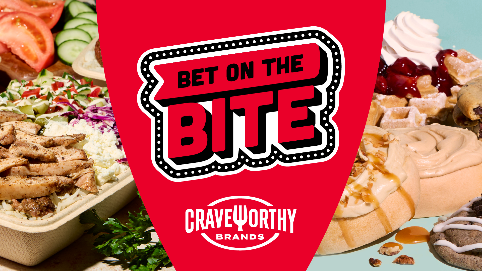 Bet on the Bite, Craveworthy Brands, Food, Free Food, Bite, Sip, Free, Chicago, Dallas, Los Angeles, New York City, Portland, Washington, The Budlong Southern Chicken, Big Chicken, Fresh Brothers, Taim Kitchen, Genghis Grill, Kinnamons, Dirty Dough, Bae's Fried Chicken, Gregorys Coffee, Wing It On!, Taffer's Tavern, Free Chicken, Free Wings, Free Cold Brew, Free Cookies, Free Cinnamon Rolls