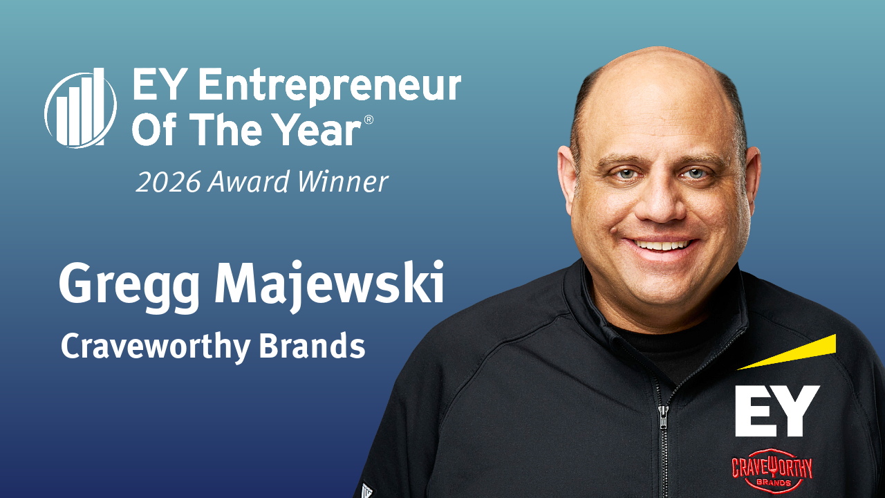 Gregg Majewski, Craveworthy Brands, Entrepreneur of the Year, Entrepreneur, EY, Ernest & Young, Award, Entrepreneurship, Entrepreneurship Award, Restaurant, Restaurant Company, Restaurant Platform